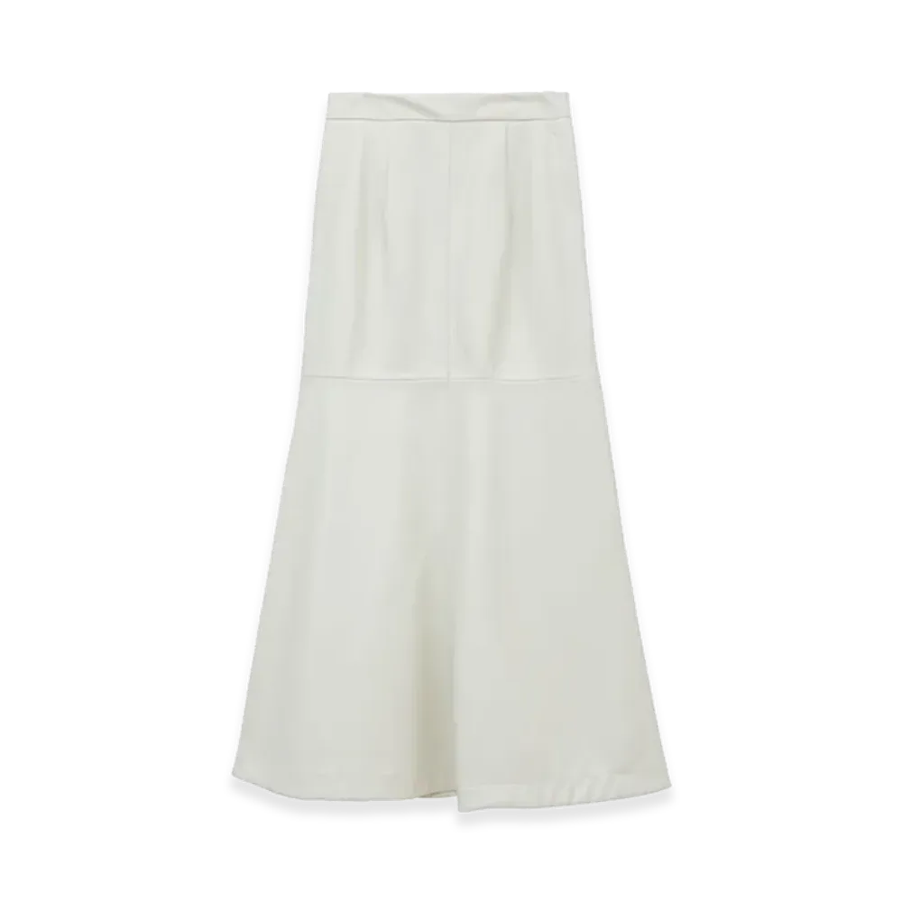 CLANE Women's Vegan Leather Long Skirt "Ivory"