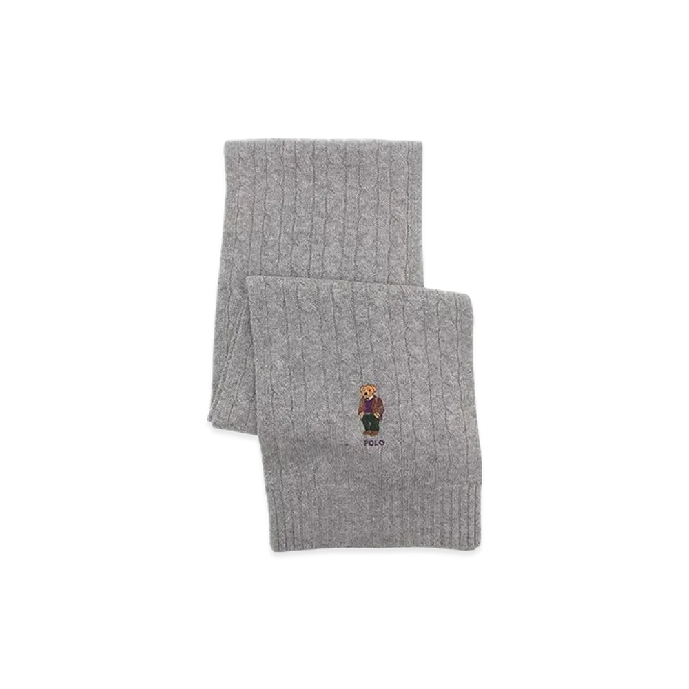 Polo Ralph Lauren Classic Cable Bear Scarf "Grey"