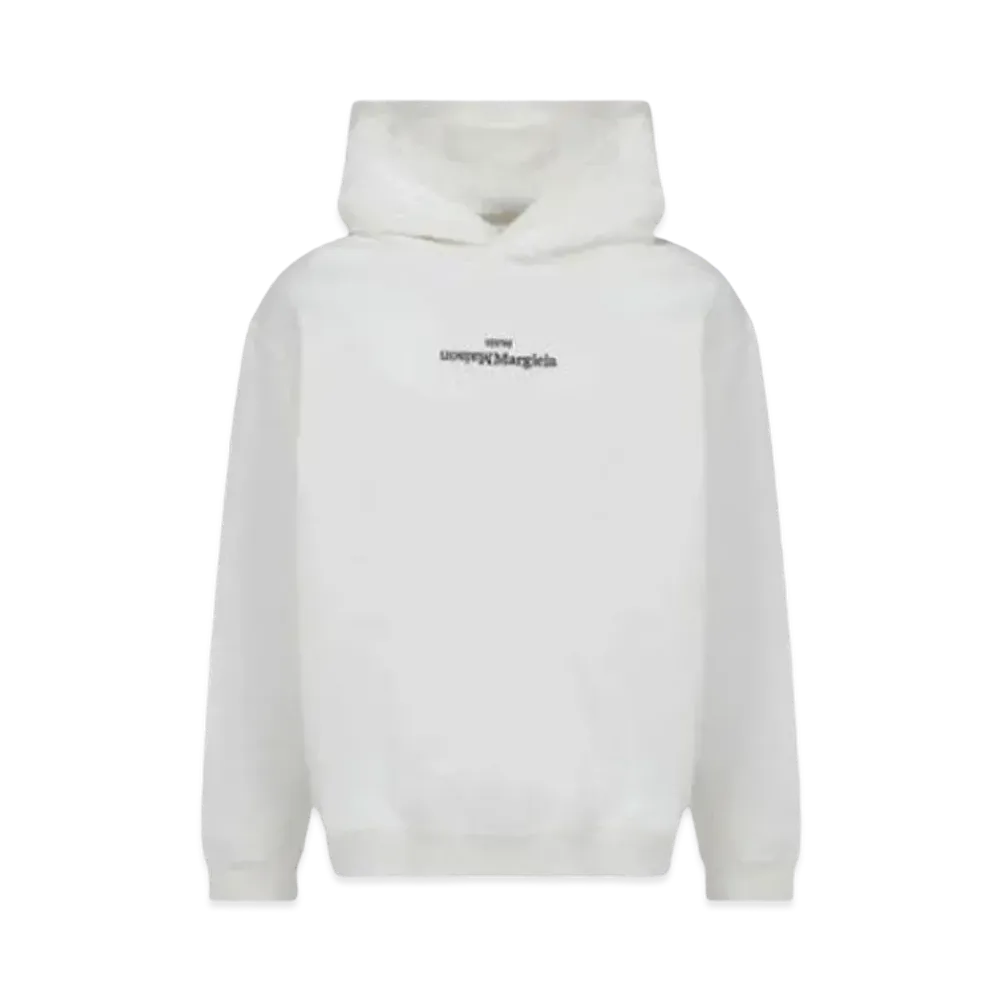 Maison Margiela Upside Down Embroidered Logo Hoodie "White"