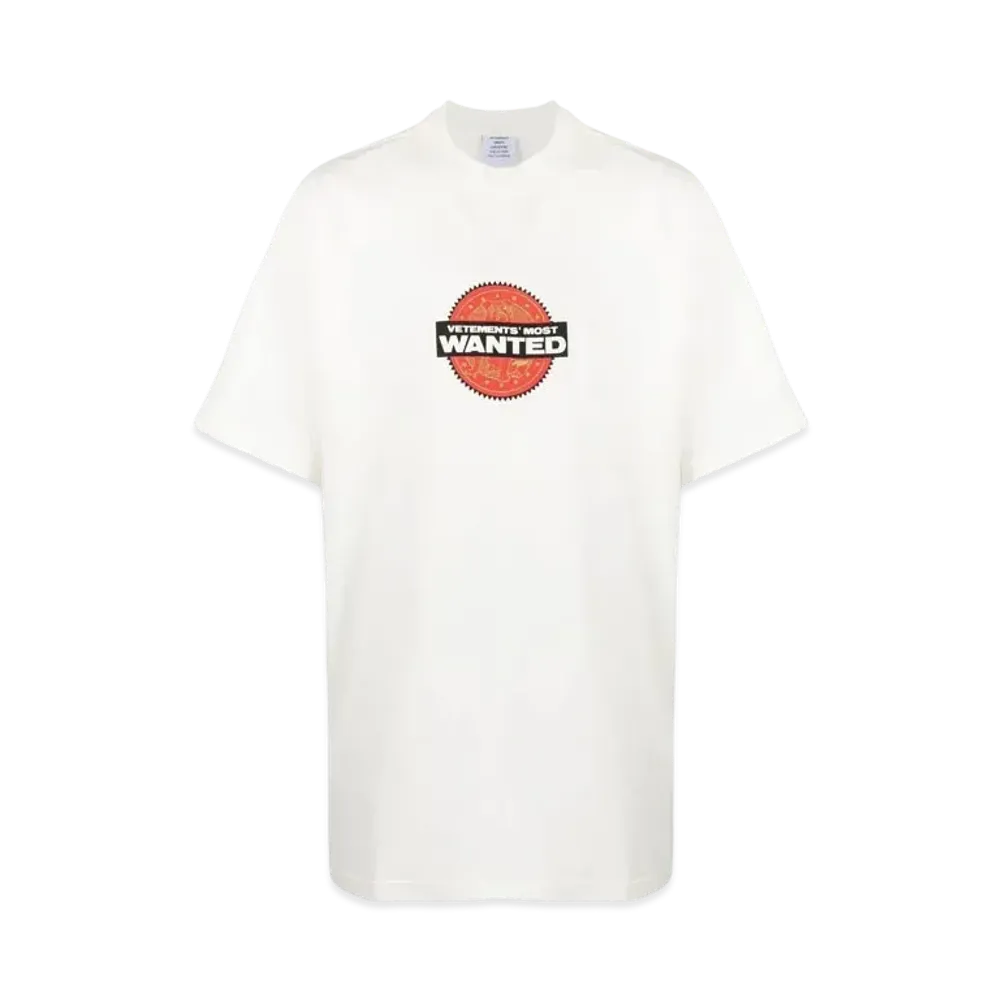 VETEMENTS Most Wanted Print Tee "White"