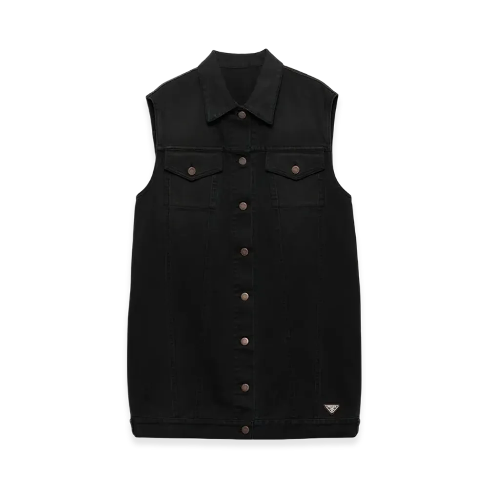 PRADA Women's Denim Mini-Dress "Black"