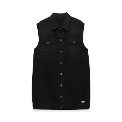 PRADA Women's Denim Mini-Dress "Black"