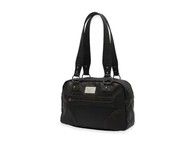 X-Girl Women's Metal Logo Plate Faux Leather Handbag "Black"