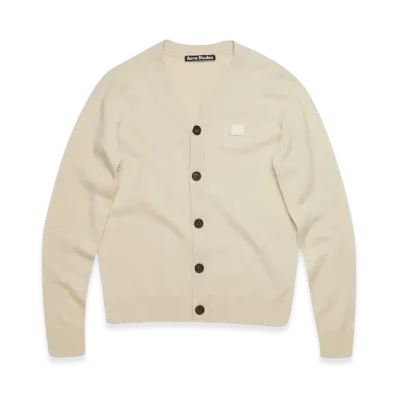 Acne Studios Keve Face V-Neck Cardigan "Beige"