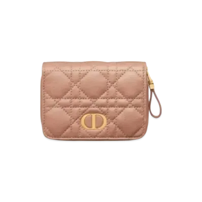 Dior Karos Mall Zipper Wallet "Pink"