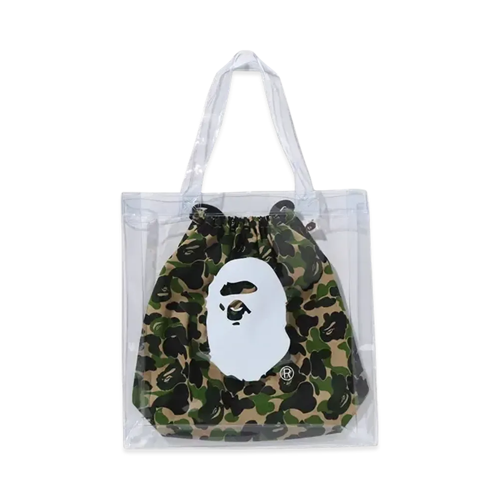 A BATHING APE ABC Camo Clear Tote Bag "Green"