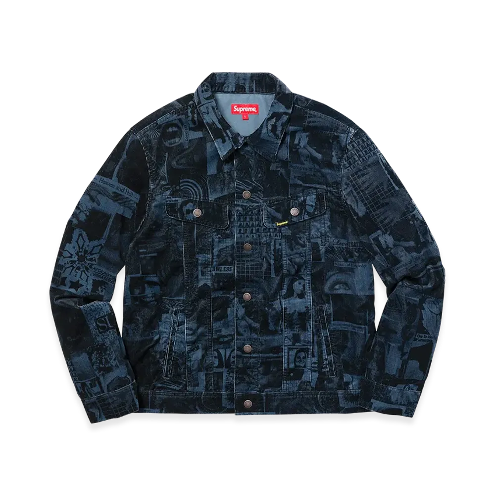 Supreme Vibrations Corduroy Trucker Jacket "Navy"