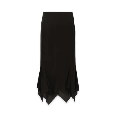 Valentino Women's Crepe De Chine Midi Skirt "Black"