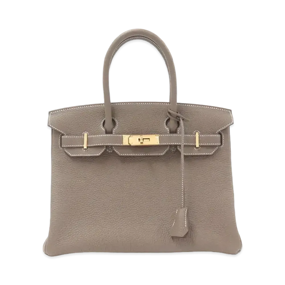 Hermes Birkin Taurillon Clemence "Etoupe/Gold"