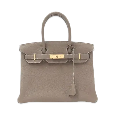 Hermes Birkin Taurillon Clemence "Etoupe/Gold"