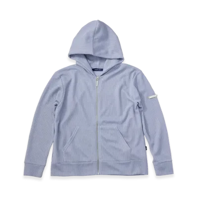 FEELS. Thermal Zip Up Hoodie "Light Blue"