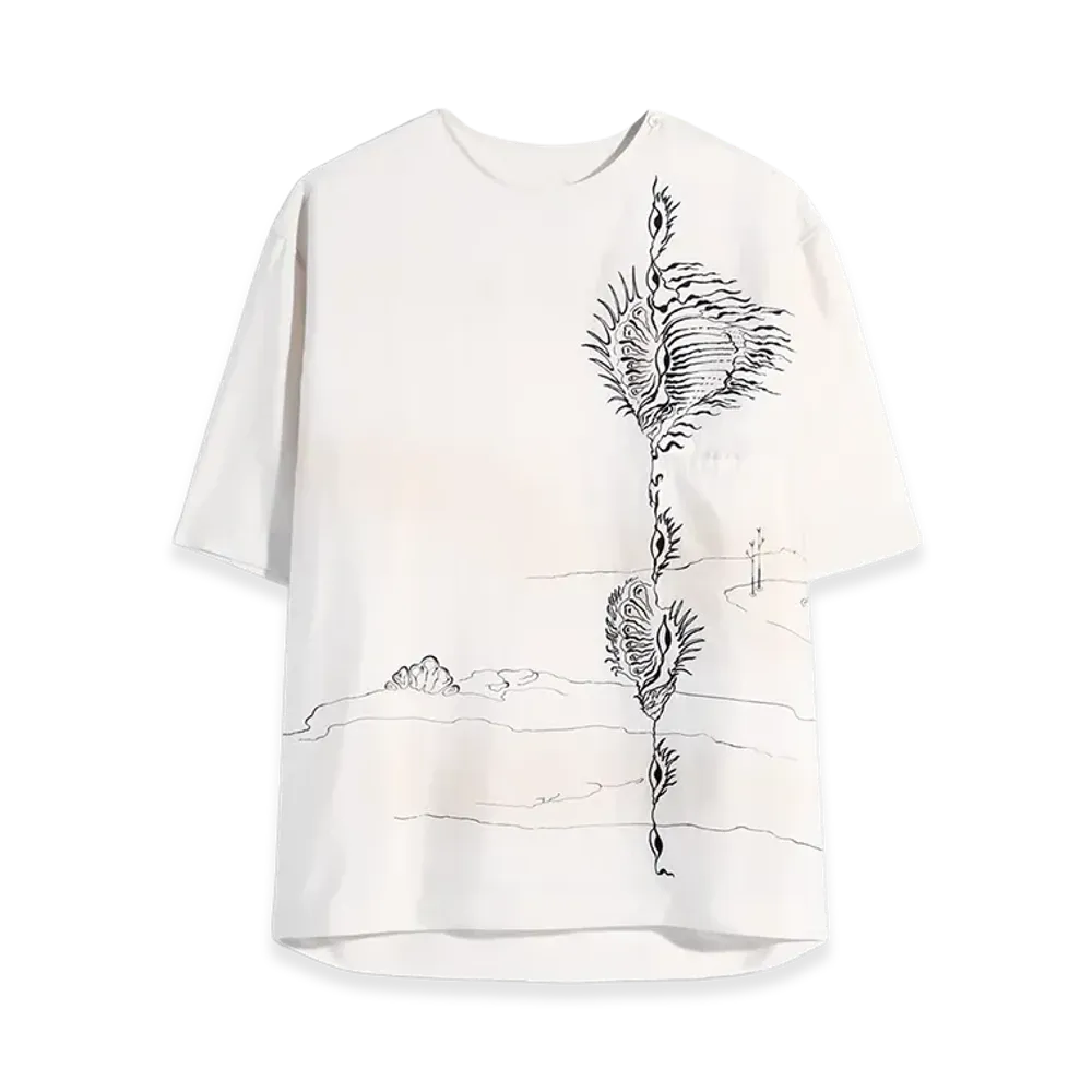 LEMAIRE Shell Print Silk Button Neck Top "Jasmine"