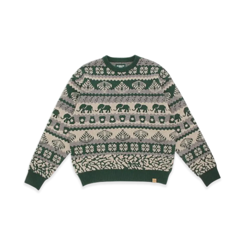 STARBUCKS STAND by BEAMS Jacquard Crew Knit "Green"