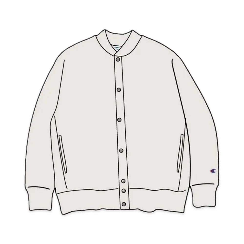 BEAMS x Champion x MIN-NANO Reverse Weave Snap Jacket "Oatmeal"