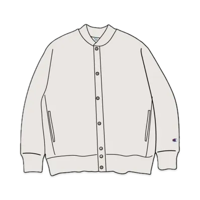 BEAMS x Champion x MIN-NANO Reverse Weave Snap Jacket "Oatmeal"
