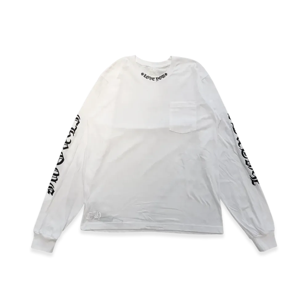 Chrome Hearts Love You Neck Logo L/S T-Shirt "White"