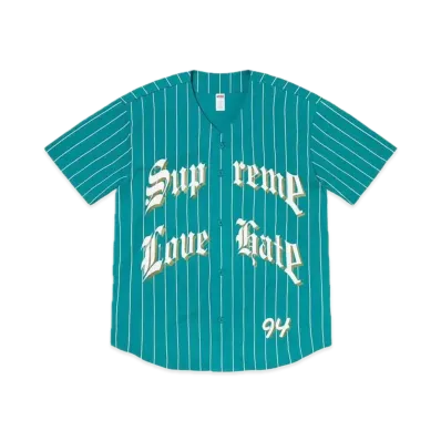 Supreme Love Hate Baseball Jersey "Teal"
