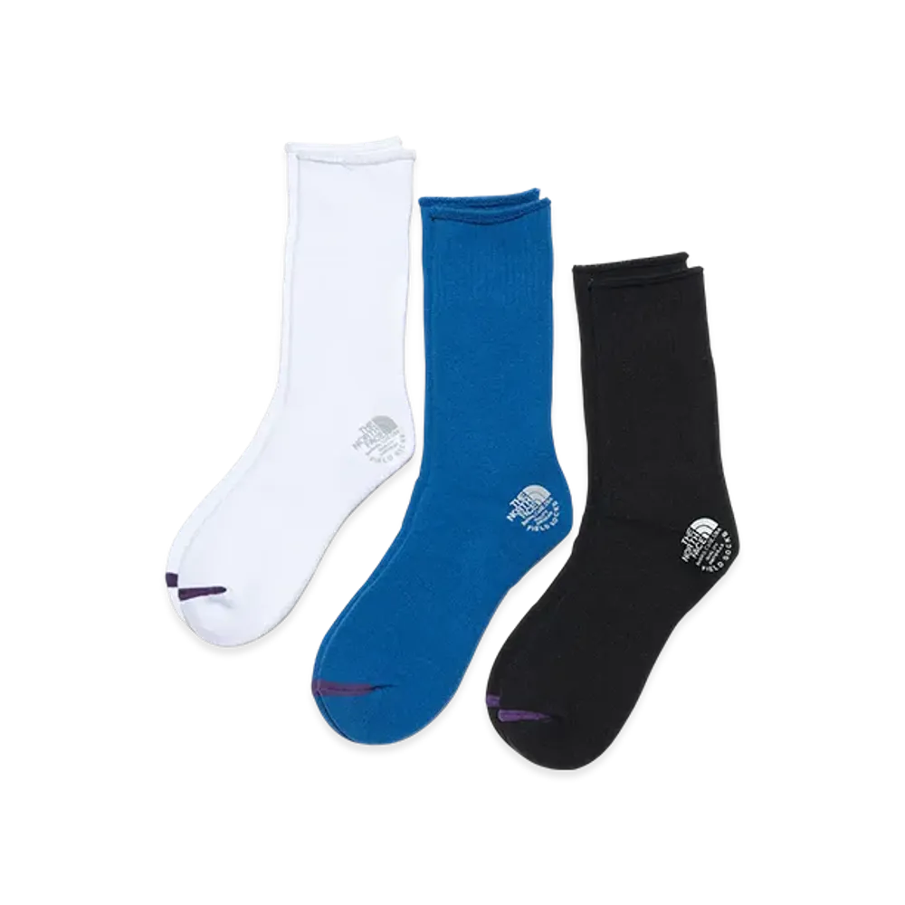 The North Face Purple Label Pack Field Socks 3P "White/Royal Blue/Black"