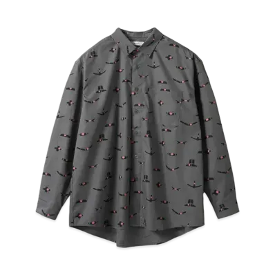 graniph x STRICT-G/Mobile Suit Gundam Monoeye Pattern Loose Fit Shirt "Gray"