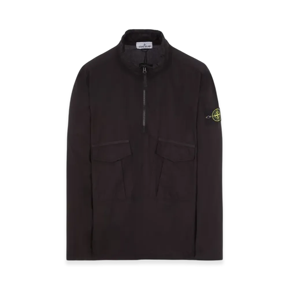 Stone Island 10705 Light Cotton Canvas Garment Dyed Half Zipper Anorak - 23SS "Black"
