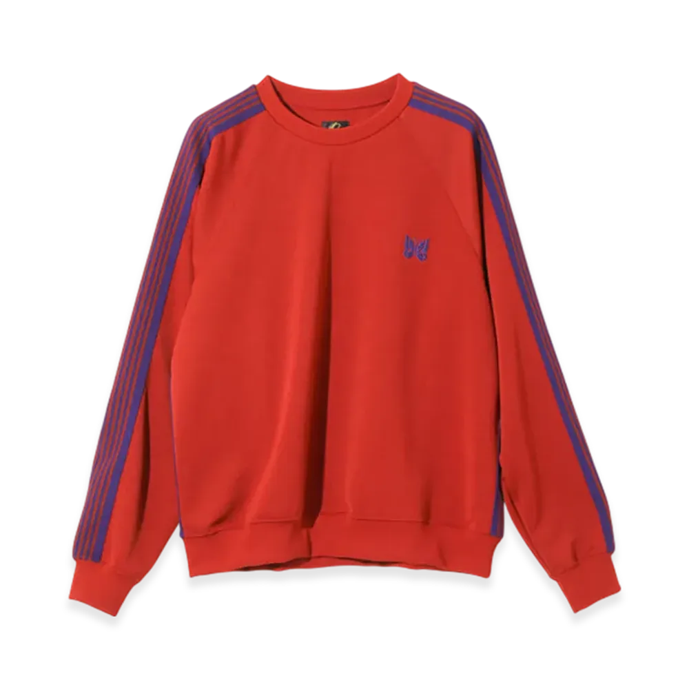 NEEDLES Track Crew Neck Shirt - Poly Smooth "Red"