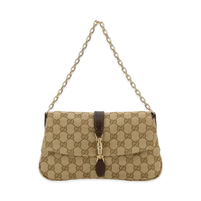 GUCCI Women's GG Fabric Shoulder Bag "Vintagsanddkbrown"