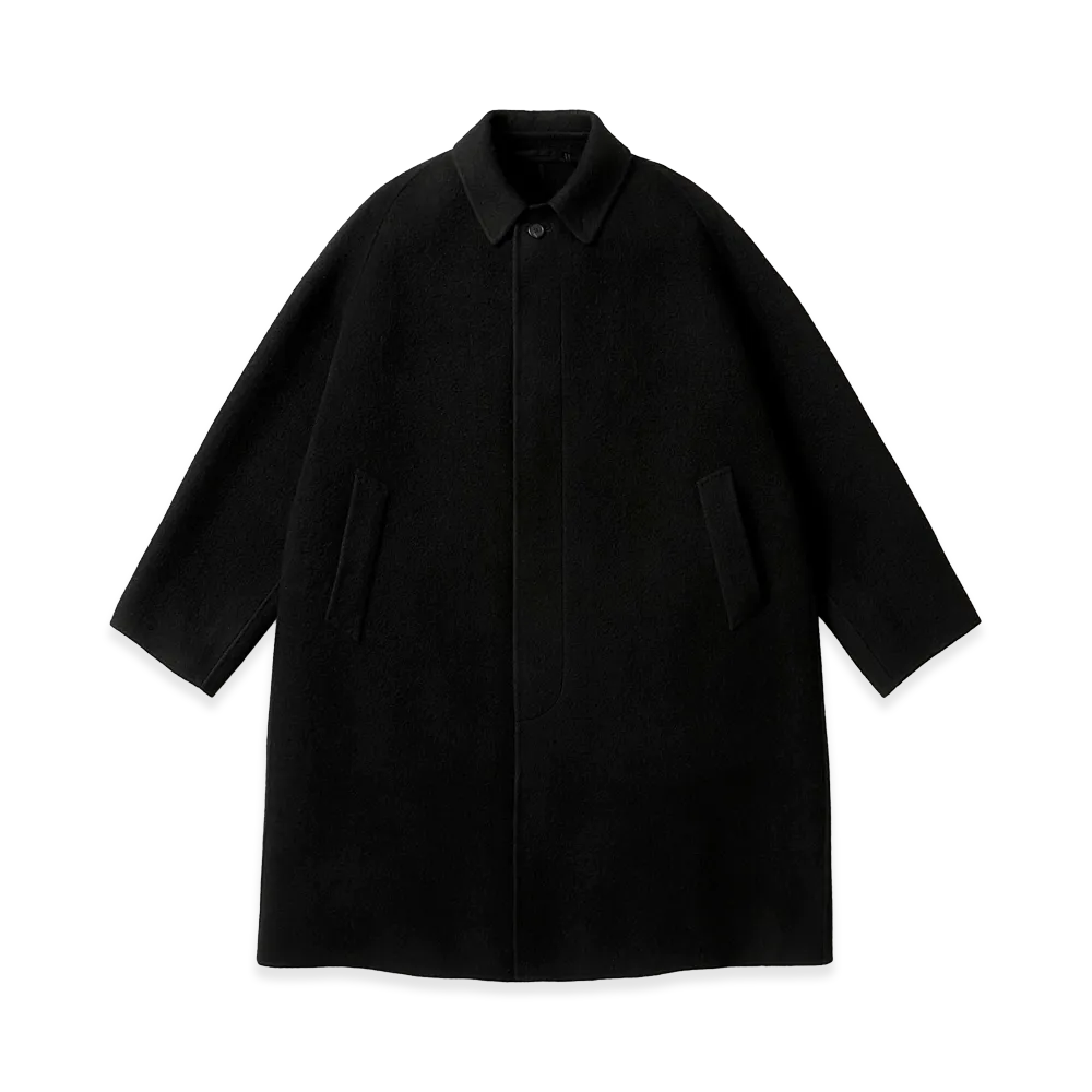 A.PRESSE Cashmere Melton Long Coat "Black"