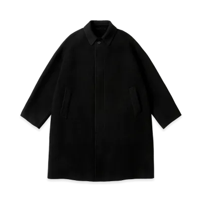 A.PRESSE Cashmere Melton Long Coat "Black"