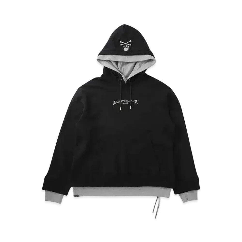 mastermind WORLD Layered Hoodie "Black Top Gray"