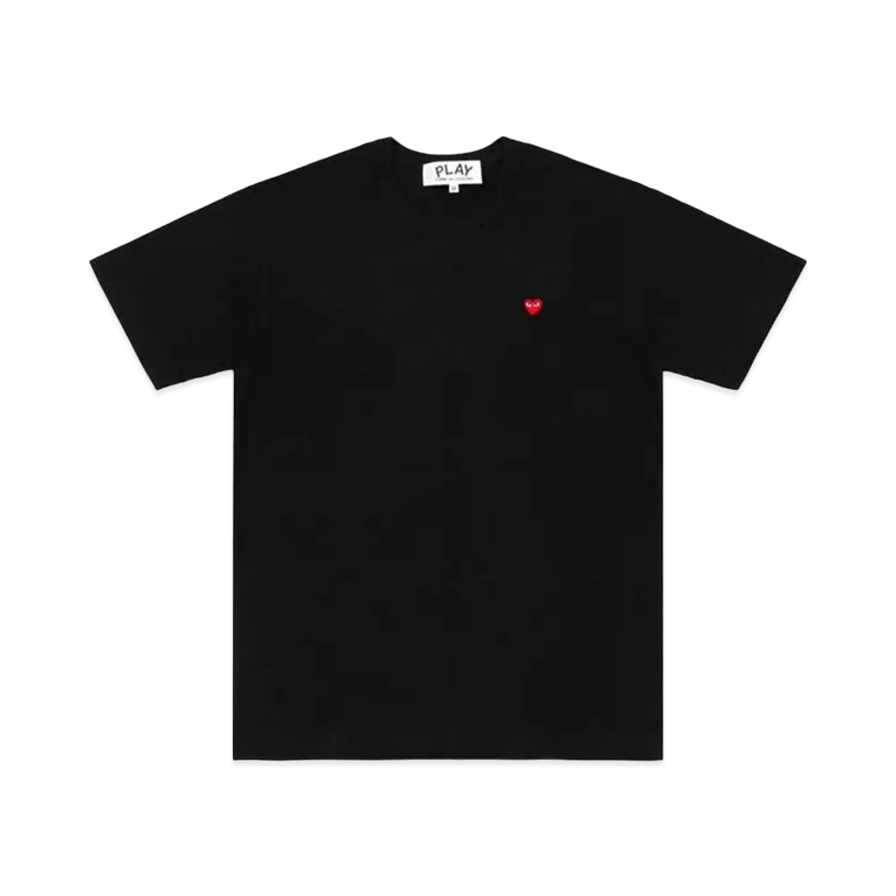PLAY COMME des GARCONS T-Shirt With Small Red Heart Mens "Black"
