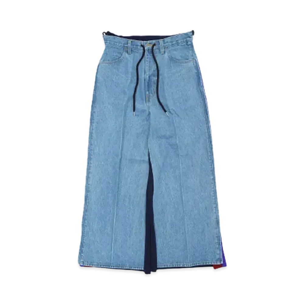 FACETASM JERSEY MERGING DENIM PANTS "INDIGO"