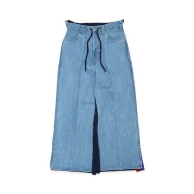 FACETASM JERSEY MERGING DENIM PANTS "INDIGO"
