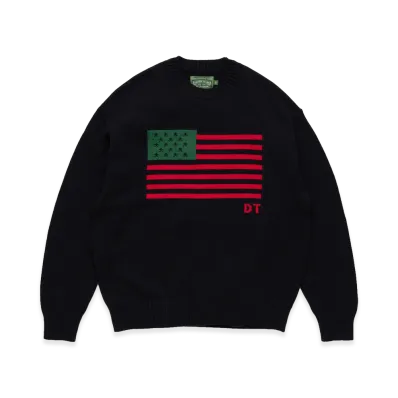 DENIM TEARS Pan-African American Pilled Sweater "Black"