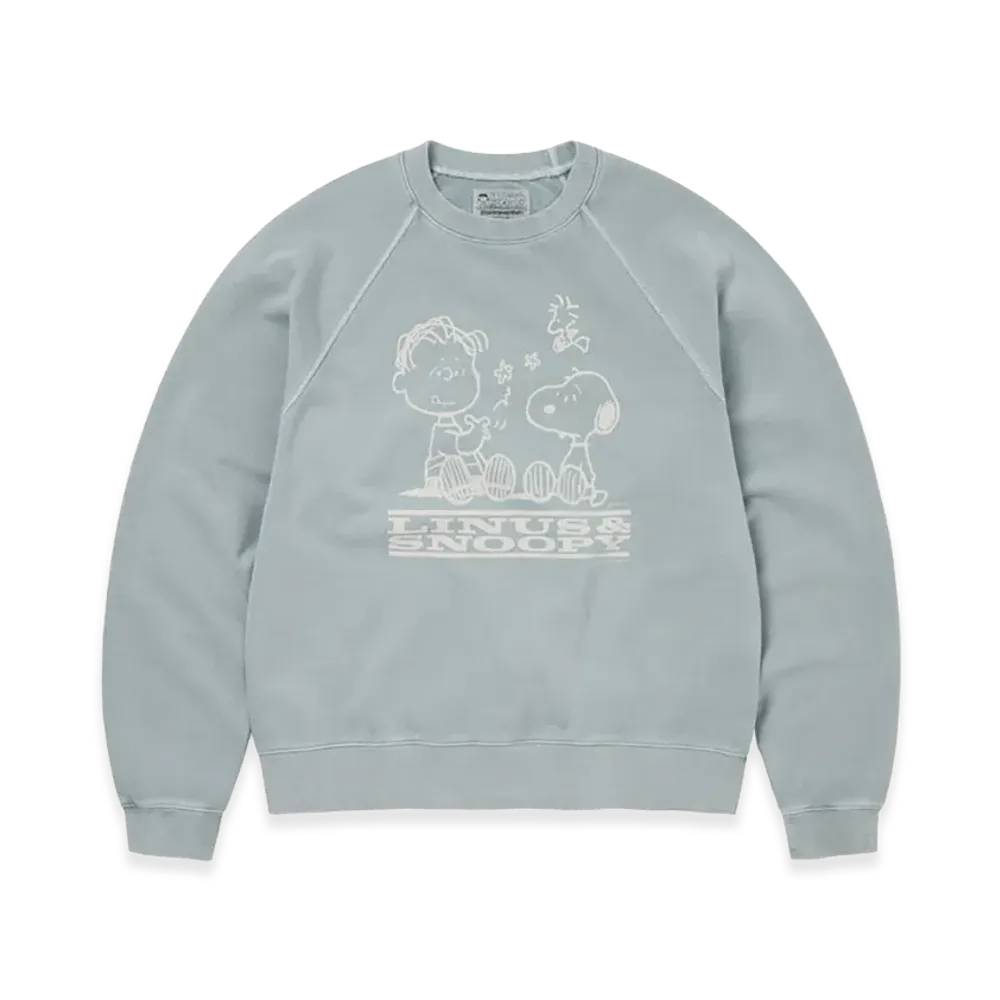 thisisneverthat x PEANUTS Faded Crewneck "Blue Grey"