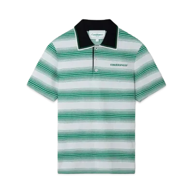 Casablanca Gradient Stripe Polo Shirt "White And Green"