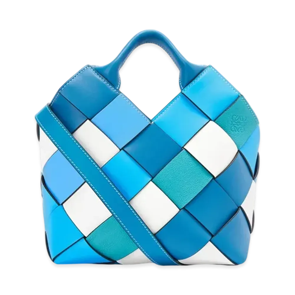 LOEWE Woven Basket Bag Small "Blue/Blue"