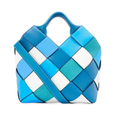 LOEWE Woven Basket Bag Small "Blue/Blue"