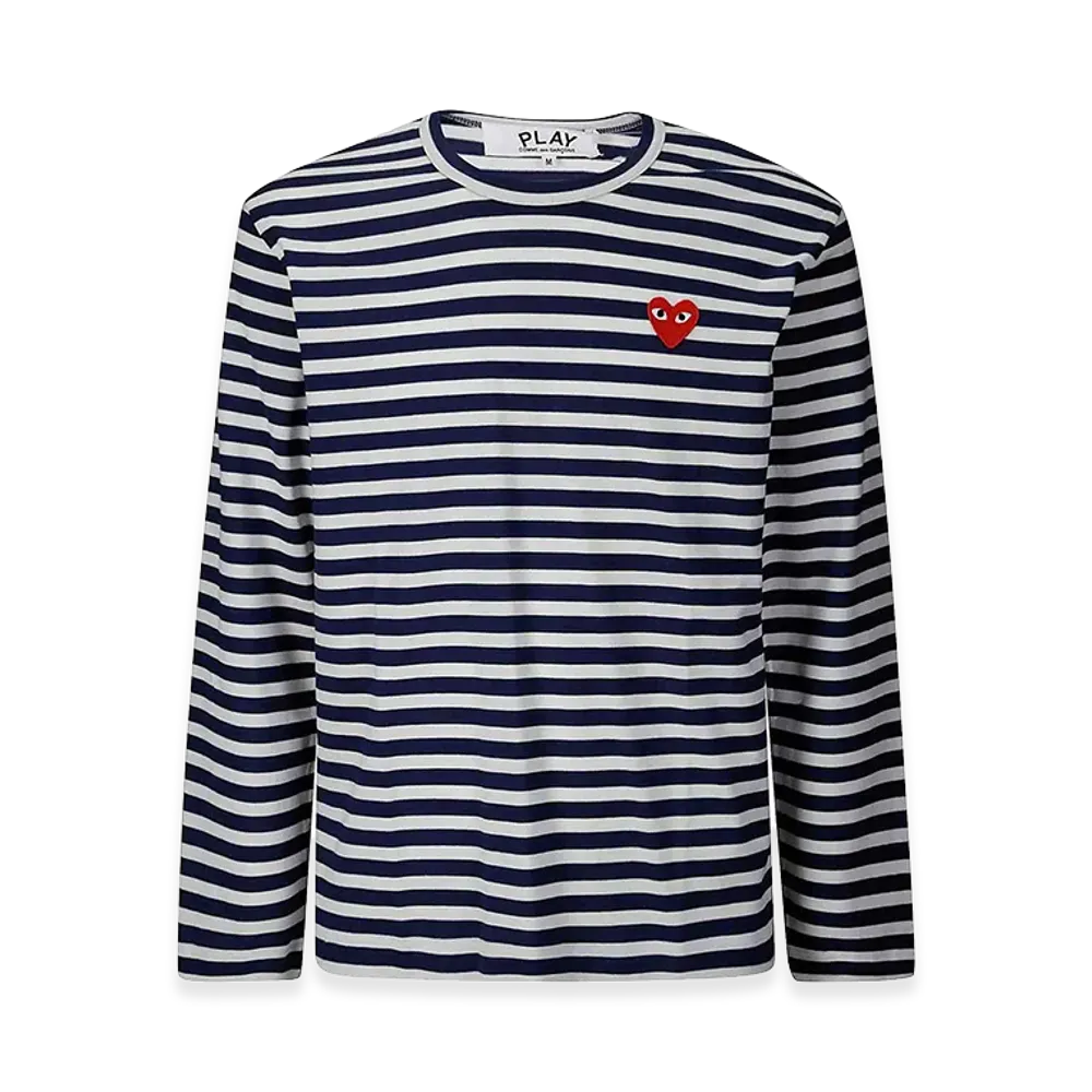 PLAY COMME des GARCONS Long Sleeve T-Shirts "Navy Blue/White"