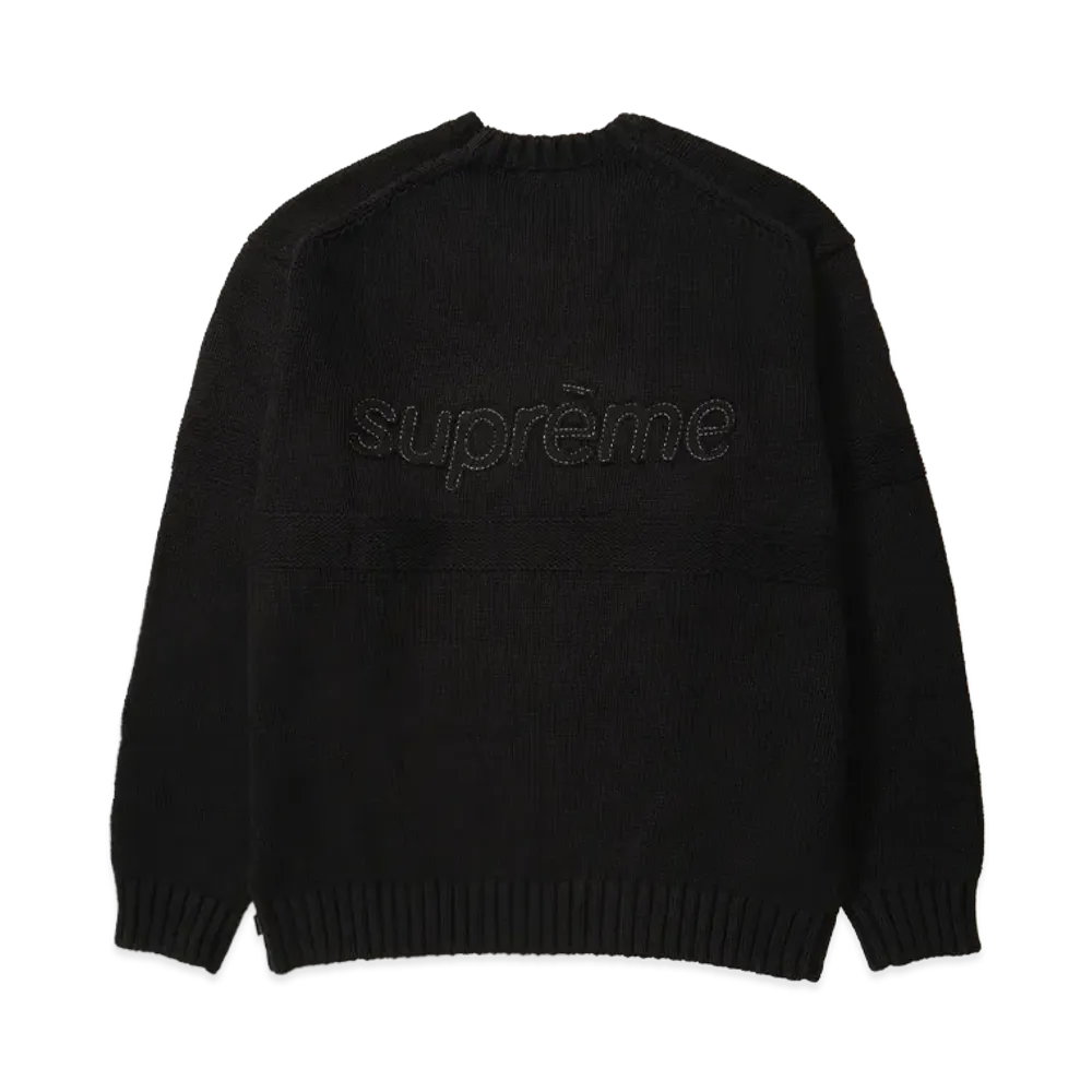 Supreme Tonal Applique Sweater "Black"