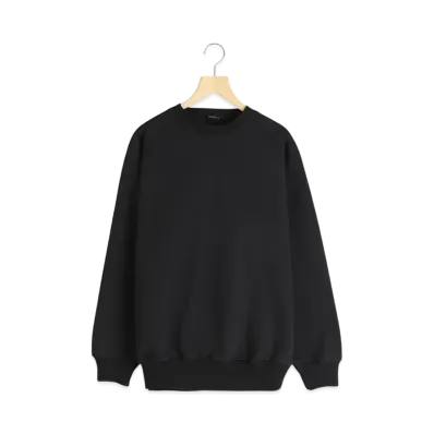 COMOLI Cotton Fleece Crew Neck "Black"