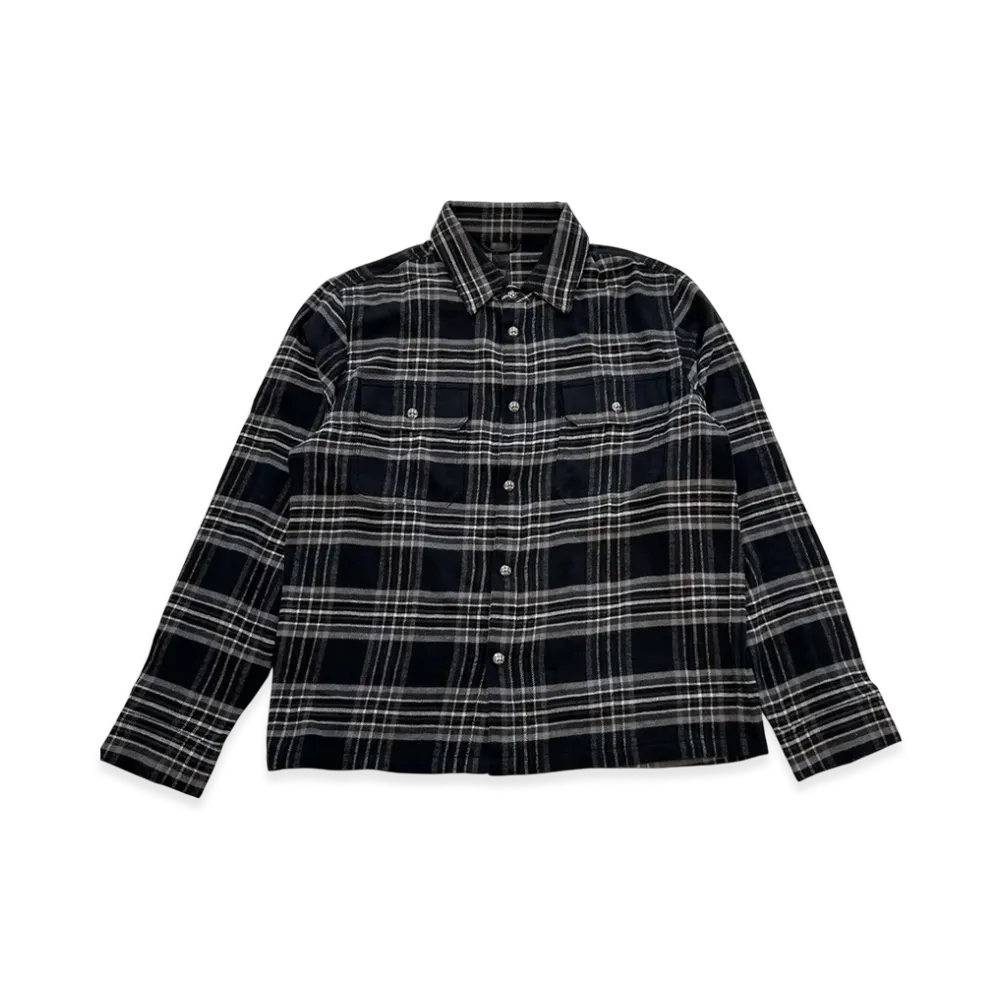 Chrome Hearts Work Dog Check Long Sleeve Shirt "Black"
