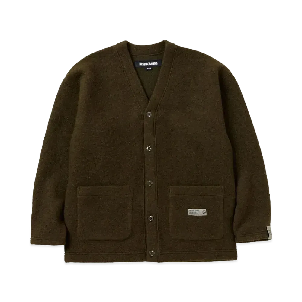 NEIGHBORHOOD Wool Jersey Cardigan "Olive Drab"