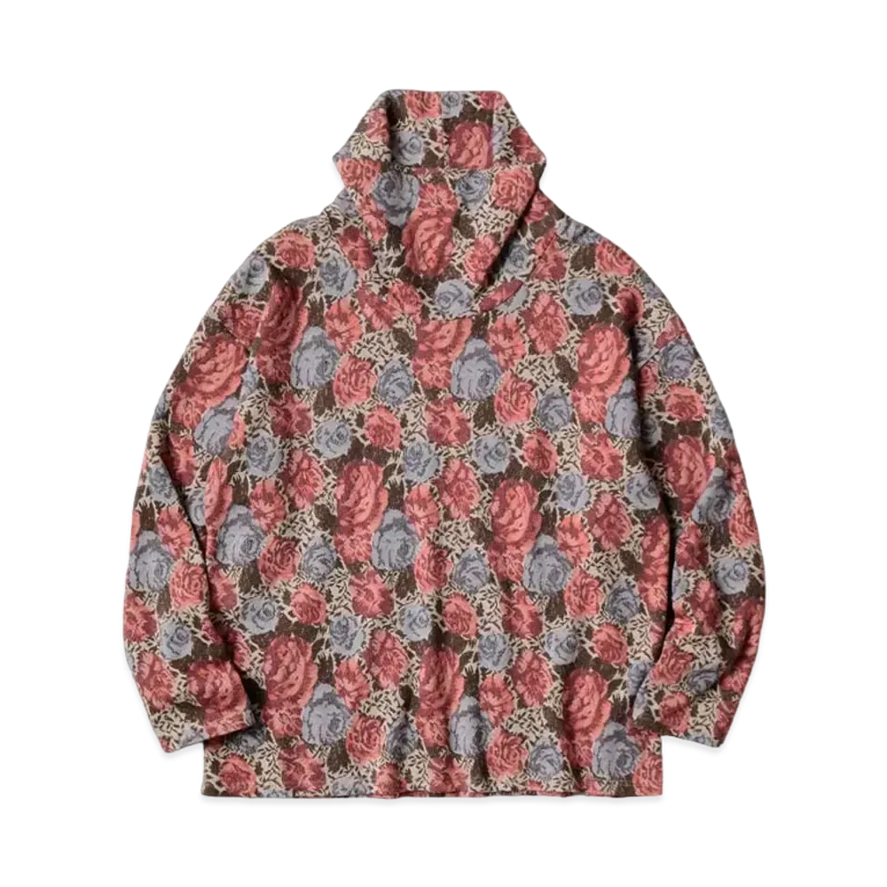 KAPITAL Gobelin India Baggy High Neck Long Tee "Pink"