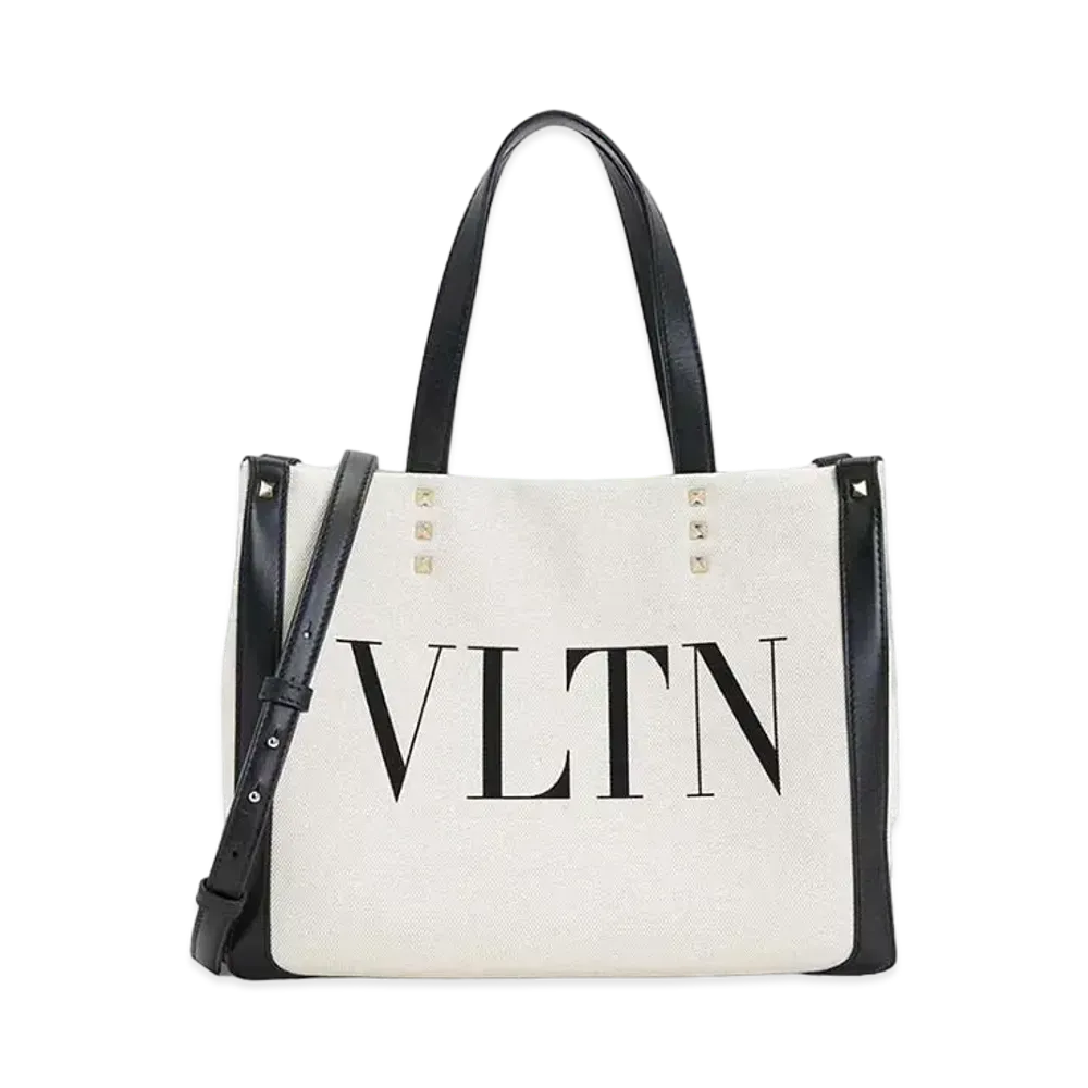 Valentino VLTN Logo Canvas Tote Bag "Ivory"