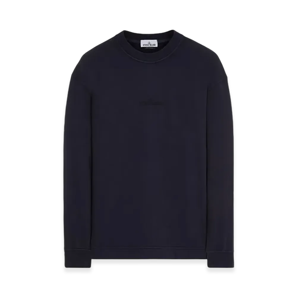 Stone Island 65477 Brushed Cotton Fleece Garment Dyed Crewneck Sweatshirt - 23FW "Navy Blue"
