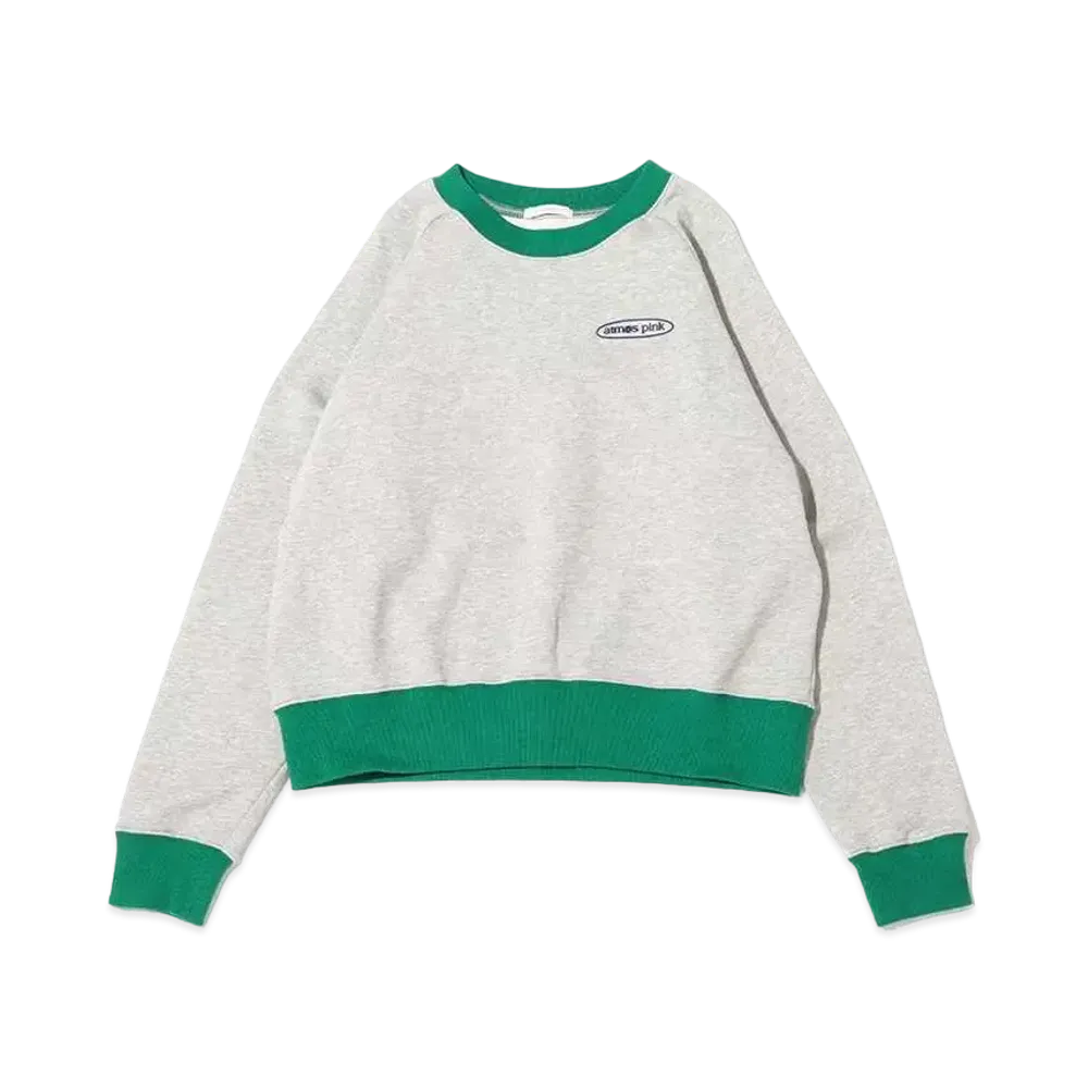 atmos pink Silicone Patch Color Scheme Crew Neck "Gray"