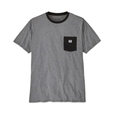 Patagonia Men's Shop Sticker Pocket Responsibili Tee "Grey Heather"