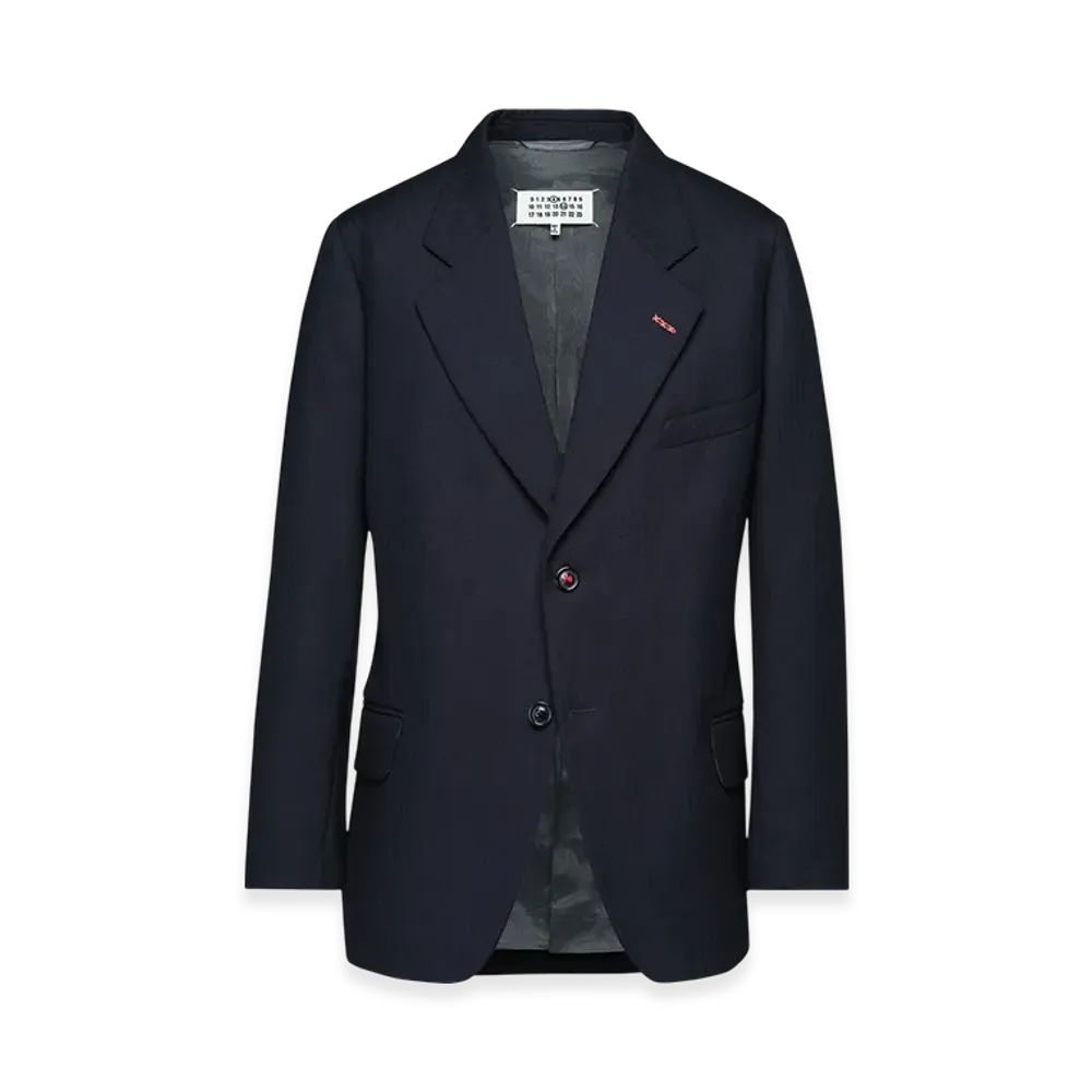 Maison Margiela Men's Herringbone Wool Jacket "Navy"