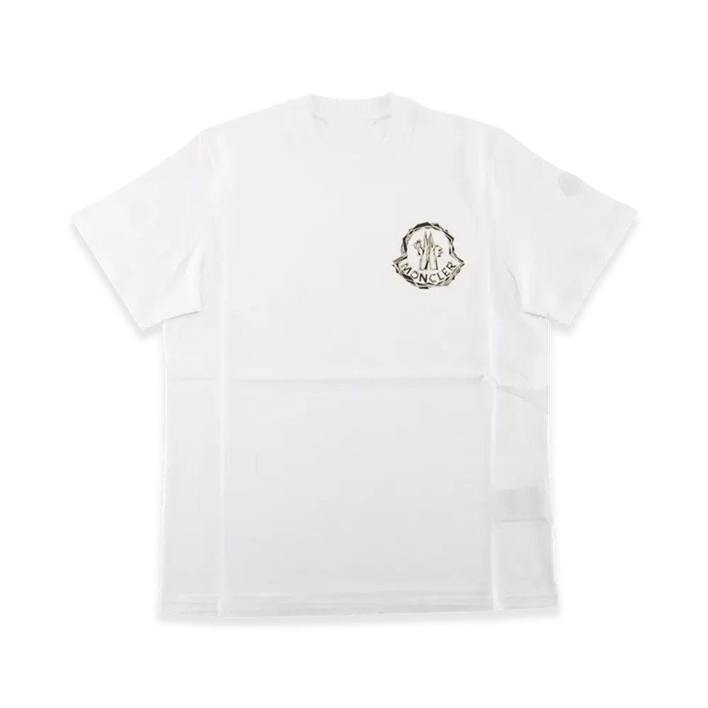 Moncler Men's Jagged Logo Crew Neck T-Shirt "White"