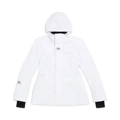 BALENCIAGA Women's 3B Sports Icon Ski Hourglass Parka Bonded Stretch Nylon "White"